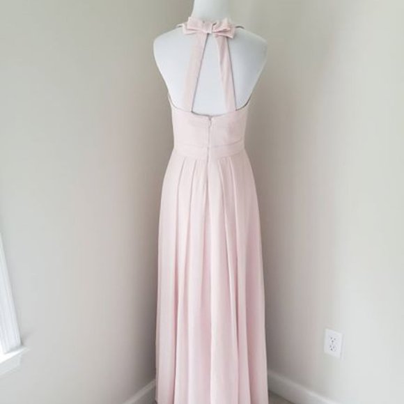 The Dessy Group Social Bridesmaids Bow Blush Dress - Picture 1 of 11